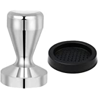 Vicloon Café Tamper- Prensador Cafe con Base de Silicona- Acero Inoxidable Prensador para Café Base Plana - 51mm
